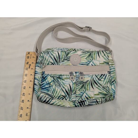 Kipling Angie Light Crossbody Bag Green Jungle Leaf Nylon Travel Bag - Picture 3 of 8